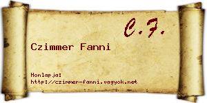 Czimmer Fanni névjegykártya